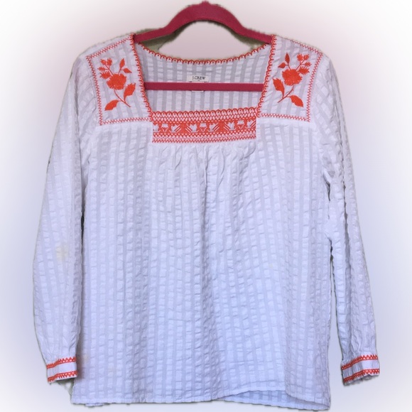 Two Gingham Embroidered Jcrew Tops - Picture 10 of 16